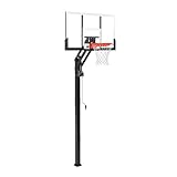 Spalding - Gold In-Ground Hoop - Basketballkorb - Größe 54'' - Stahlrahmen aus Acryl mit Brettpolster - Höhenverstellung - Arena slam™ Breakaway Rim Included - U-Turn™ Infinite Lift
