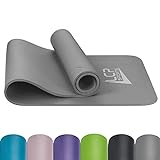 LCP Sports Yogamatte, Fitnessmatte, Trainingsmatte 190 x 60 cm mit Tragegurt, Grau