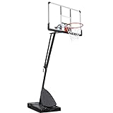 Tragbarer Basketballkorb Basketballanlage Transportable Basketballständer 137cm Basketball Rückwand Rädern Erwachsene Schwarz Höhenverstellbar 230-305cm