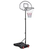 Yaheetech Basketballständer Basketballkorb mit Ständer Indoor Korbanlage Basketballanlage Höhenverstellbar von 196 bis 251 cm