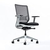 Yaasa Chair Ergonomischer Bürostuhl, Schreibtischstuhl mit Lordosenstütze, 3D-Armlehnen und Einstellung der Sitztiefe, Traglast 130kg, Bürostuhl Weiß