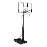 Spalding - Silver TF Tragbarer Basketballkorb - Basketballkorb - Größe 52'' - Stahlgerahmte Acryltafel - Höhenverstellung - PRO Glide Abreißkante inklusive