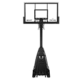 Spalding - The Beast Hoop - Farbe Stealth Black - Basketballkorb - Größe 60'' - Glasplatte - Höhenverstellung - Tragbar - PRO Image Abreißkante inklusive