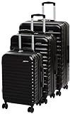 Amazon Basics Hartschalen - kofferset - 3-teiliges Set (55 cm, 68 cm, 78 cm), Schwarz