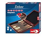 Noris 606108004 Reisespiel Backgammon - ab 8 Jahren – mit magnetischen Spielfiguren in einer Holz Box, 16 x 16 cm