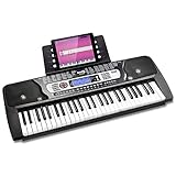 Rockjam 54 Key Keyboard Klavier mit Netzteil, Notenständer, Klavieraufkleber und einfach Klavierunterricht