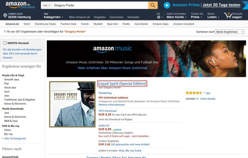 Amazon Kategorieübersicht
